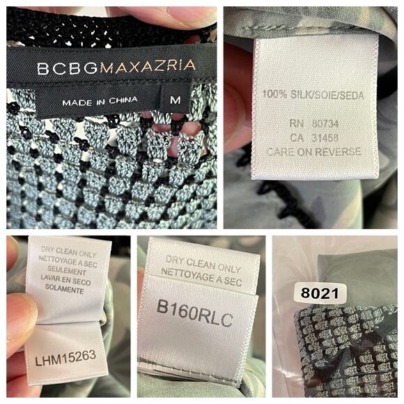 BCBGMaxAzria Crochet Bodice Silk Top Sz M Sleeveless Floral Birds Lightweight - Picture 13 of 13